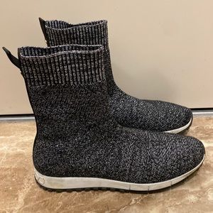 Jimmy choo glitter sock sneakers 38.5 black silver